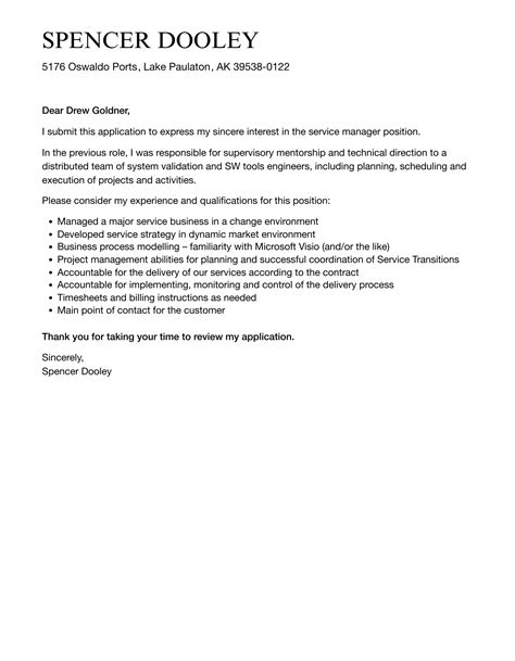 Staff Services Manager Cover Letter Velvet Jobs