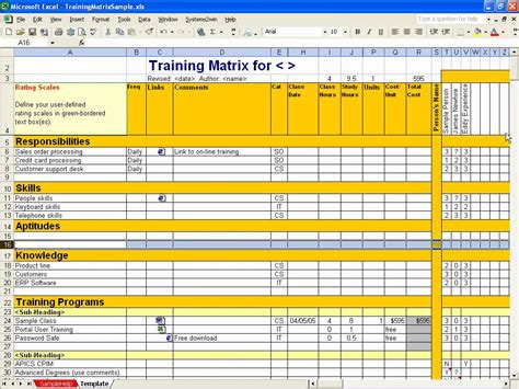 Staff Training Matrix Template Excel Skills Matrix Template Free