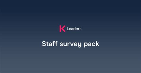 Staff survey pack The Key for School Leaders