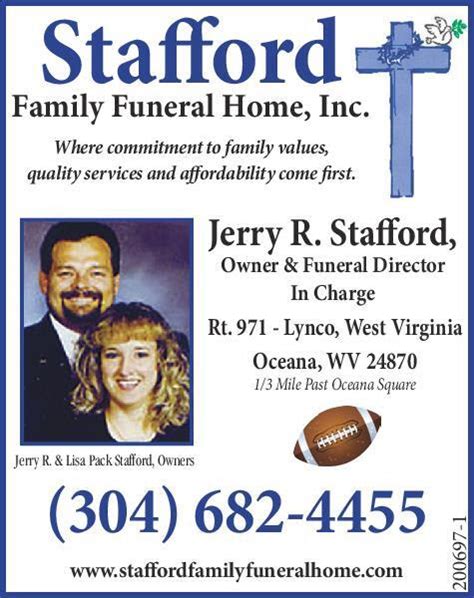 Faith Baptist Church. · January 27, 2011 ·. Jerry Franklin Brinkley, 59. Services will be held at 8 p.m. on Friday, January 28, 2011, in the Chapel of Stafford Family Funeral Home, Lynco, with Rev. Johnny Toler and Pastor Jay Morgan officiating. Friends may gather with the family from 5 p.m. until service time on Friday at the funeral home ...