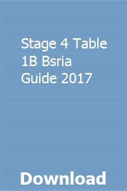 Stage 4 table 1b bsria guide 2006. - Dragon age inquisition strategy guide code.