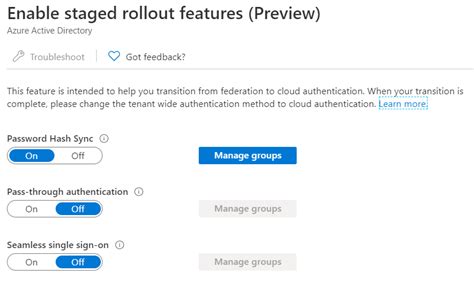 Staged ADFS Migration to Cloud Authentication (Azure AD)