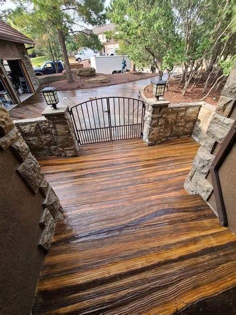 Stain concrete to look like wood. Concrete driveways can be a beautiful addition to any home, but they can also be prone to unsightly oil stains. Whether it’s from a leaky car or an accidental spill, oil stains on ... 