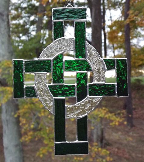 Stained Glass Celtic Cross Suncatcher - amazon.com