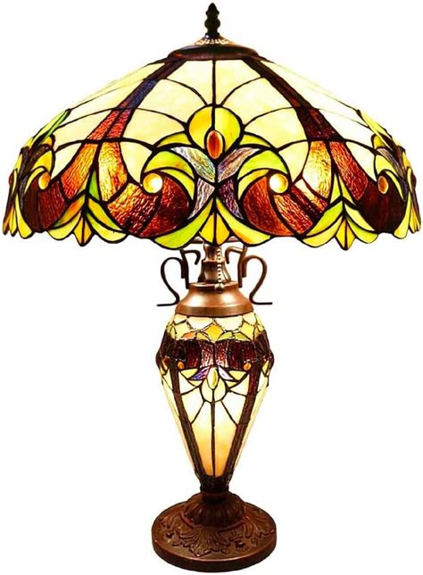 Stained Glass Halston Double Lit Table Lamp - amazon.com