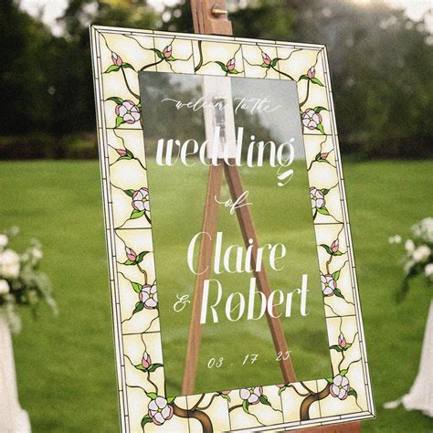 Stained Glass Wedding Sign Template