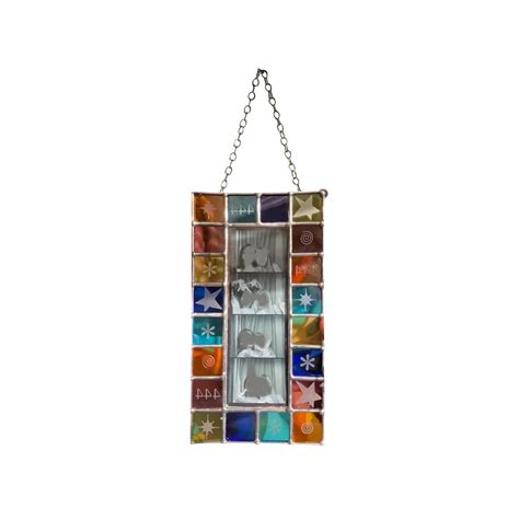 Stained glass photobooth frame.  Handmade Stained Glass Photobooth Frame - Vertical Hang...
