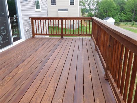 Staining deck. Learn how to stain a deck with these simple steps using deck stain. Find out how to clean, dry, protect and apply stain to your wooden deck with tips and tricks from HGTV experts. 