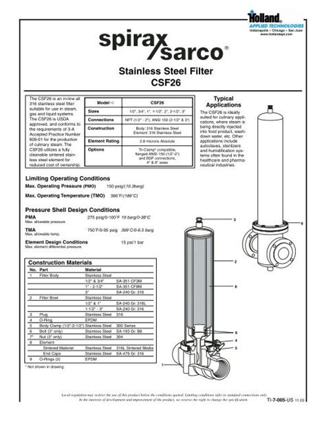 Stainless Steel Filter CSF26