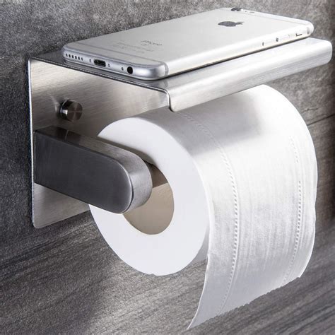 Stainless Steel Toilet Paper Roll Holder Wall Mount Rack with