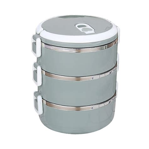 Stainless steel food containers.  Spacious 2100ml Capacity: Three-tier...