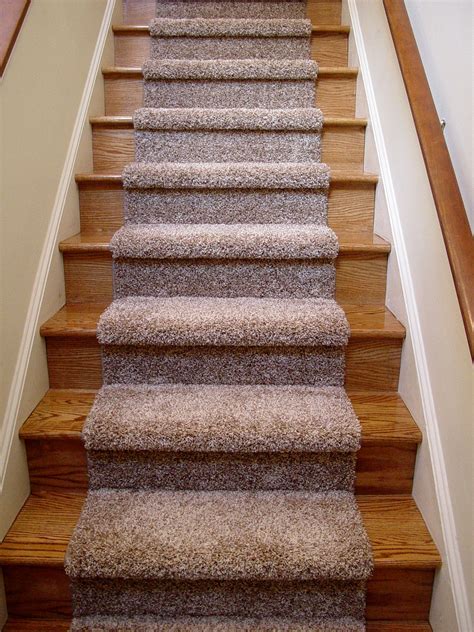 Stairs with carpet. 