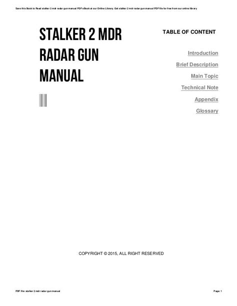 Stalker ii mdr radar gun manual. - Saeco incanto sirius s class manual.