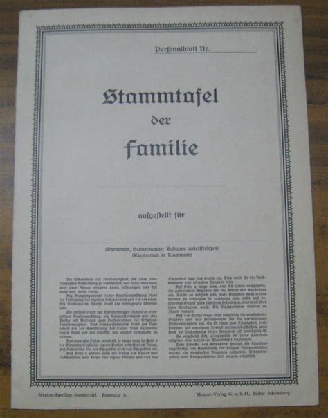 Stammtafel der familie flesch in neu raussnitz. - Aux origines de la cognition humaine.