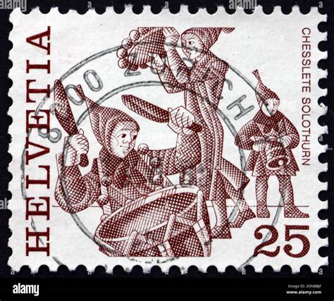 Stamp: Chesslete, Solothurn (Switzerland(Folk Customs) …