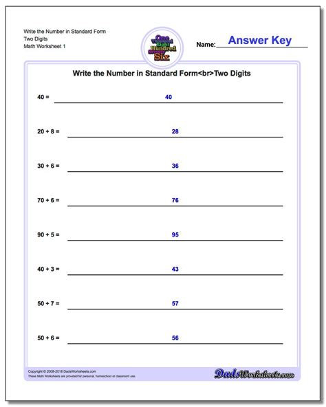 Standard, Expanded And Word Form Free Printable Expanded Notation