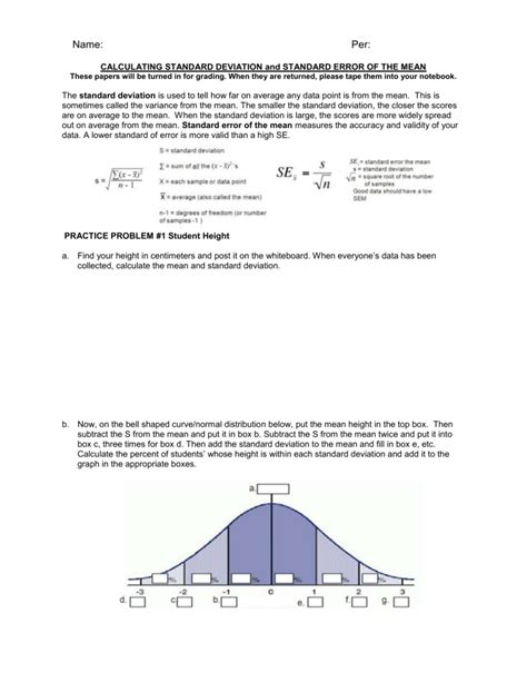 Standard Deviation Worksheet With Answers Worksheets For Home Learning
