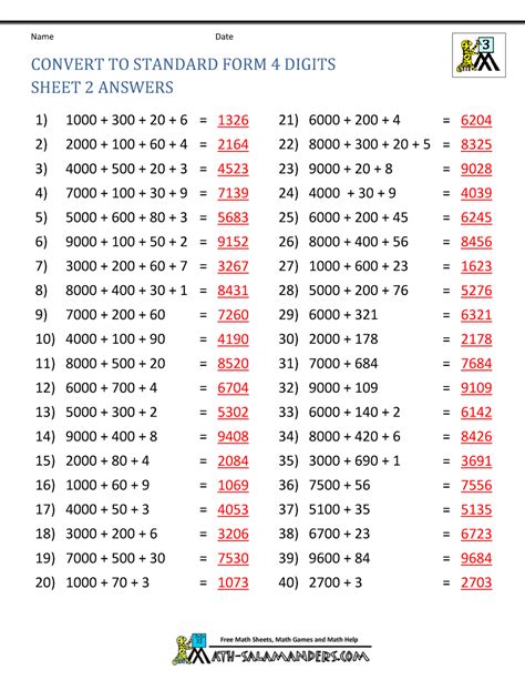 Standard Form 3rd Grade