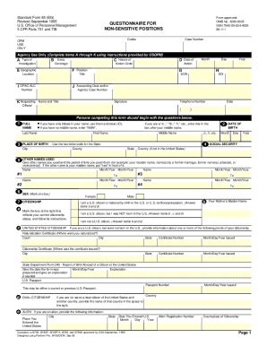 Standard Form 85 Fillable Sample to Print and Download in PDF