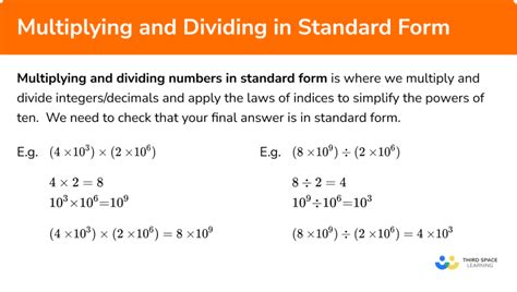 Standard Form How to Multiply and Divide Numbers written in Standard