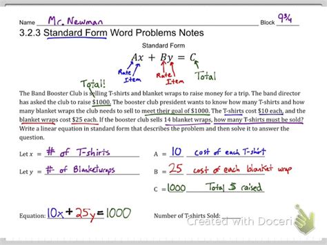 Standard Form Word Problems Worksheet Answer Key The Biggest