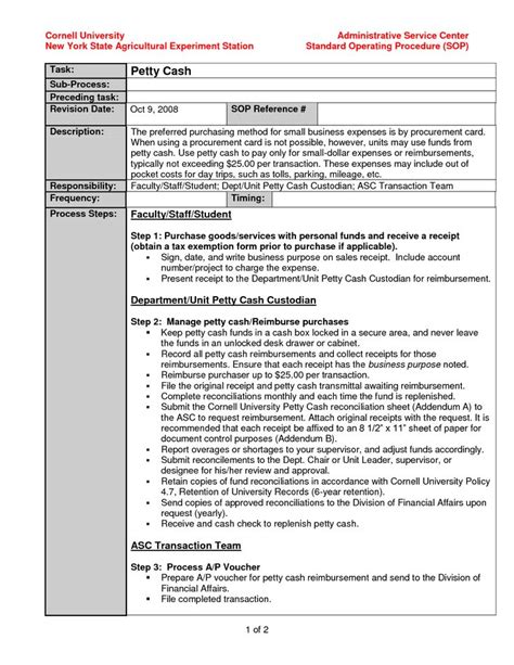 Standard Operating Procedure Template Example eVq8bwf6 taking care of