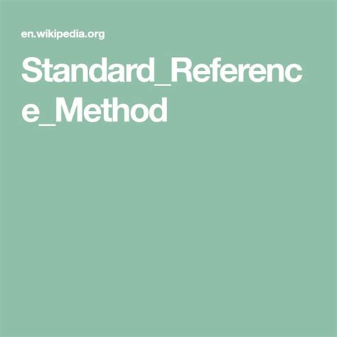 Standard Reference Method - Wikipedia