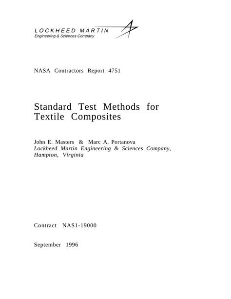 Standard Test Methods For Textile Composites