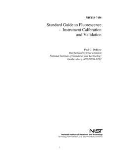 Standard guide to fluorescence: instrument calibration and ... - NIST