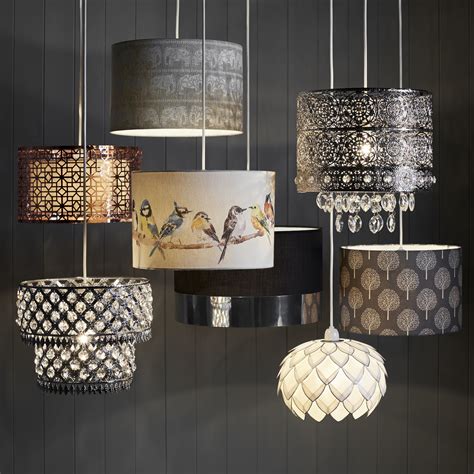 Industrial Basket Cage Designed Matt Grey Metal Ceiling Pendant Light Shade. £. 14.50. Add to basket. Modern Grey Linen Fabric Small 8" Drum Lamp Shade with Matching Satin Lining. £. 18.50. Add to basket. ValueLights Aztec Grey Ceiling Pendant Shade.. Standard lamp shades bandq