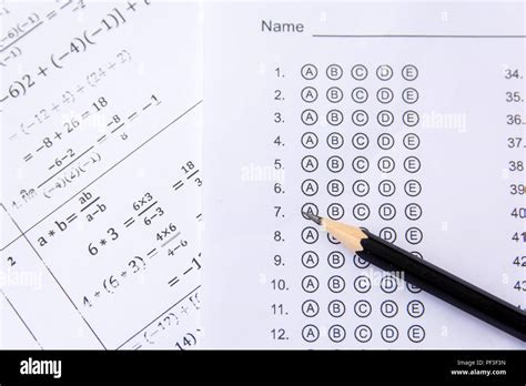 Standardized Test Answer Sheet