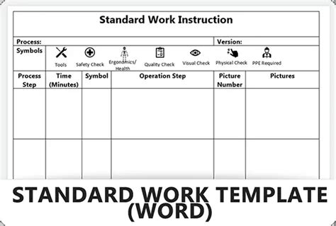 Standardized Work Instruction Template For Your Needs