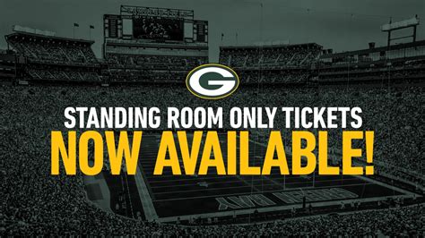 Standing-room-only tickets available for Packers game