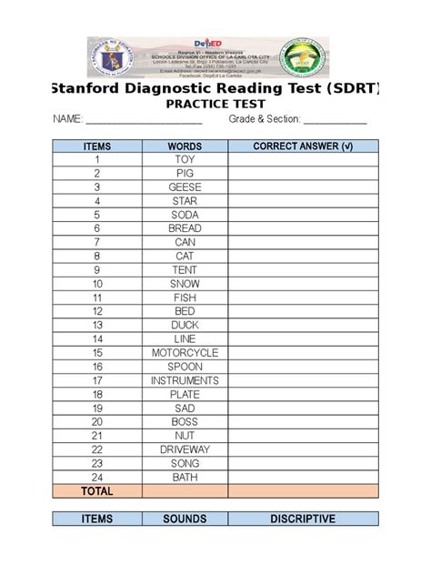 Stanford Diagnostic Reading Test 4th Edition Pearson