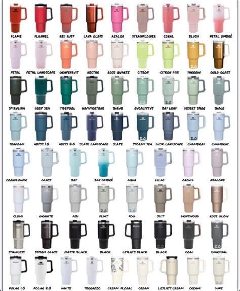Stanley Cups Colors Chart