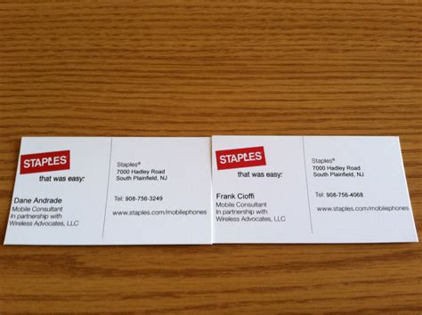 Staples business card. Get high-quality print and marketing services at Staples in Manteca, CA. From business cards to posters, banners to signs, we have everything you need for your printing needs. Staples® Print and Marketing Services | 249 Commerce Ave, Manteca, CA 