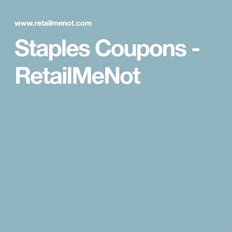 Staples retailmenot. Subscribe for updates on deals & promotions. Your partner for office supplies, technology and cleaning & breakroom. Discover more about Staples product range today. FREE shipping on orders over $45. 