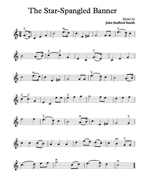 Star Spangled Banner Violin Beginners