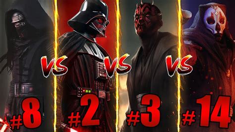 Star Wars: 25 Sith From Weakest To Most Powerful