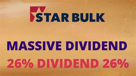 Star bulk dividend. InfinitumProdux. Star Bulk Carriers ( NASDAQ: SBLK) specializes in the oceanic shipping of bulk commodities using its fleet of over 100 vessels. It currently has a high dividend rate, 33%. In the ... 