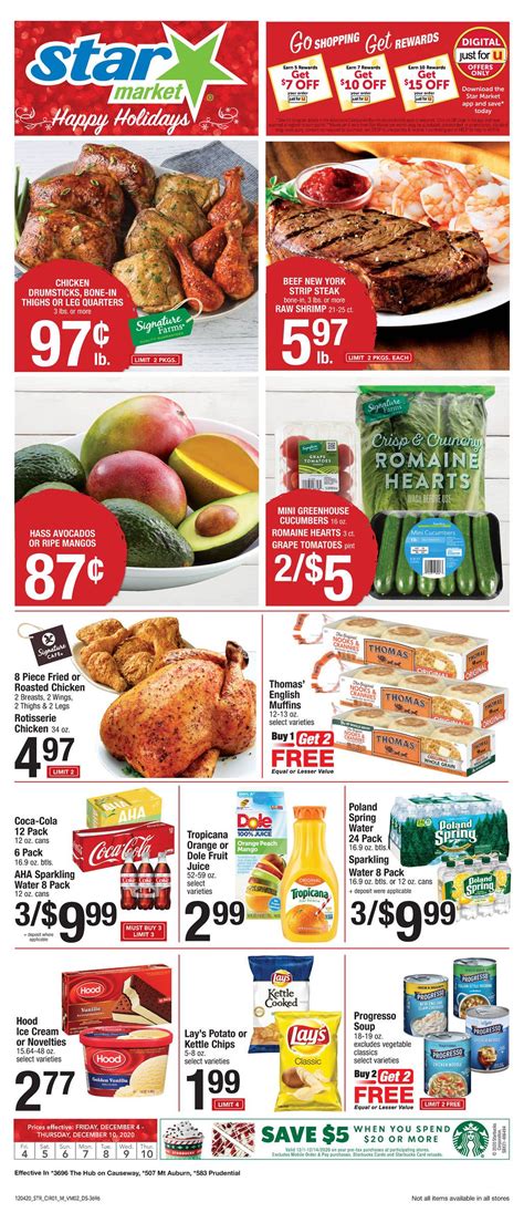 Star market quincy weekly ad. Create a free (banner4U) for U member account to get more when shopping. Create account. Save up to 20% weekly*. Get personalized deals and more for U™. Earn Points when you shop. Redeem for cash off, gas and grocery.*. Shop anytime, anywhere. Order delivery, pickup & more. *View details in Terms & Conditions. 
