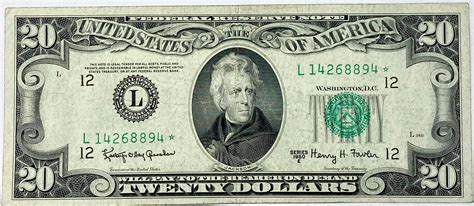 Star note bill. Serial Number: If a star note also has a fancy serial number, it can be worth big bucks! Here are some examples of the more valuable types of fancy serial numbers: Low numbers – ex. 00000001. High numbers – ex. 99999999. Repeaters – ex. 23232323. Solids – ex. 11111111. 