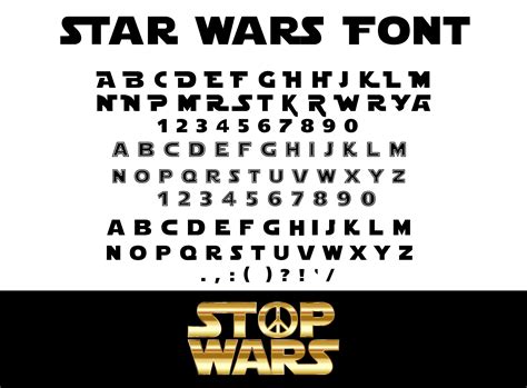 Star wars alphabet font.  Collection of fonts for Star Wars Fonts.  Released in 1...