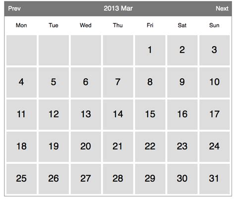StarTutorial How To Build A Web Calendar In Php