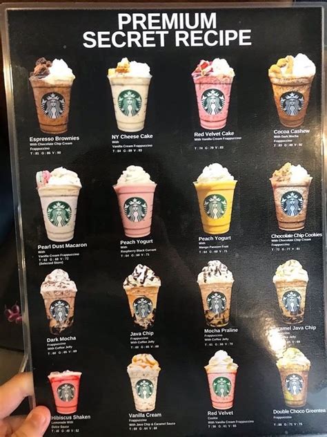 Welcome to HackTheMenu's ultimate collection of Starbucks Secret Menu Items. Yes, you read that right. You can order special drinks from your local Starbucks that are not on their regular menu - a Secret Menu. From Cotton Candy Frappuccinos, Liquid Cocaine and all the way to Butterbeer Lattes, we have you covered with all of the knowledge .... 