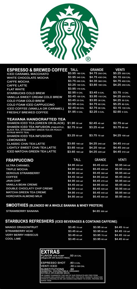 Starbucks Menu Prices and Locations in Brea, CA