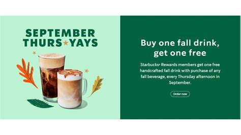 Starbucks reward members can score a BOGO drink offer from 12-6 pm on Thursday, March 14! Buy a handcrafted drink, and get one free on 3/14/24 from 12-6 pm at participating stores when you use the ...