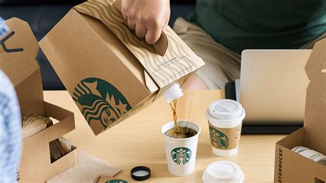 Starbucks catering coffee. A convenient carrier filled with 96 fl oz of our brewed Starbucks® Blonde Veranda Blend® (equivalent to 12 8-fl-oz cups), perfect for meetings, picnic gatherings or any occasion that calls for coffee. 