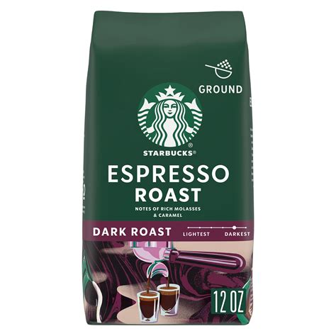 Starbucks espresso roast. INGREDIENTS. 100% arabica coffee. A classic & time-honored dark roast with notes of molasses & caramelized sugar that’s great for making classic espresso drinks. Try our ground Espresso Roast today! 