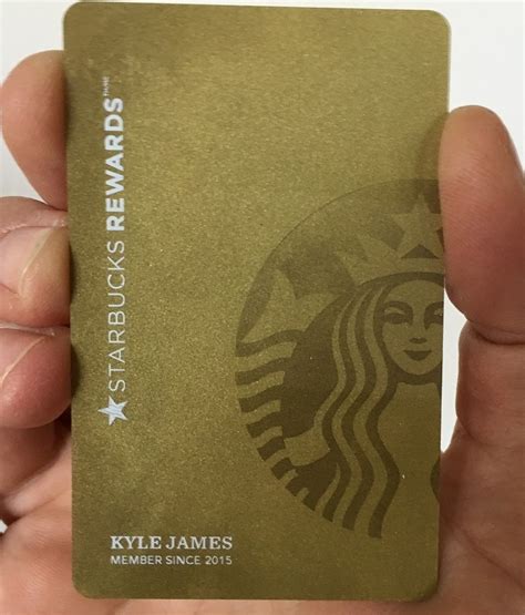 Starbucks gold card. The Starbucks gold card is a rewards card that gets you some nifty free drinks and treats. UPDATE: As of April 2019 Starbucks is NO longer sending out Gold Cards anymore. UPDATE: As of April 2019 Starbucks is NO longer sending out Gold Cards anymore. 